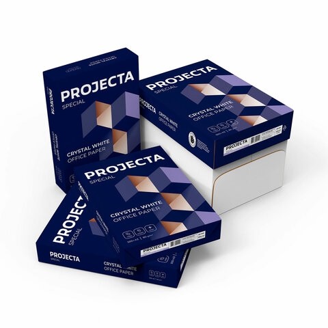 Бумага офисная БОЛЬШОГО ФОРМАТА (297х420), А3, 80 г/м2, 500 л., марка В, PROJECTA, Россия, 162% (CIE)