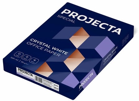 Бумага офисная БОЛЬШОГО ФОРМАТА (297х420), А3, 80 г/м2, 500 л., марка В, PROJECTA, Россия, 162% (CIE)