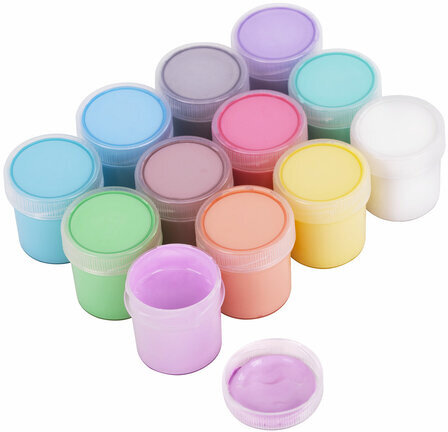 Краски акриловые ПАСТЕЛЬНЫЕ для рисования и творчества 12 цветов по 20 мл, BRAUBERG HOBBY, 192440