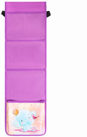 Кармашки-органайзер в шкафчик для детского сада ЮНЛАНДИЯ на резинке, 5 карманов, 21х68 см, &quot;Elephant&quot;, 270411