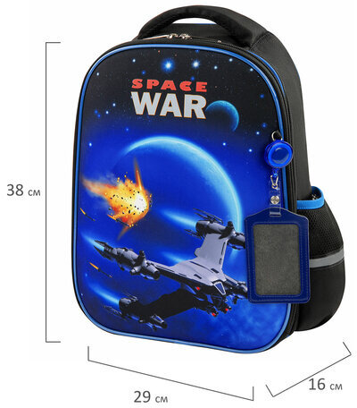 Ранец ЮНЛАНДИЯ LIGHT, 2 отделения, "Space war", 38х29х16 см, 270607