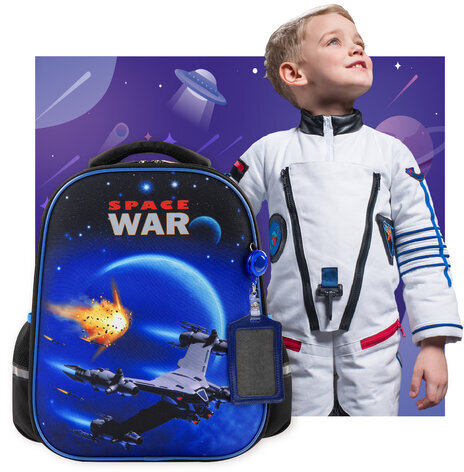 Ранец ЮНЛАНДИЯ LIGHT, 2 отделения, "Space war", 38х29х16 см, 270607