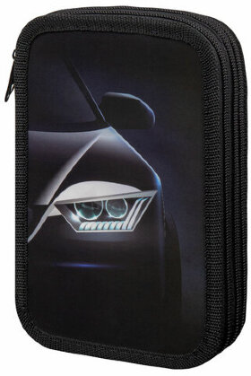 Пенал ПИФАГОР, 3 отделения, ламинированный картон, 19х11 см, &quot;Car flash&quot;, 272254