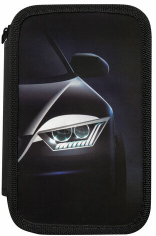 Пенал ПИФАГОР, 3 отделения, ламинированный картон, 19х11 см, "Car flash", 272254