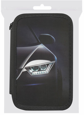 Пенал ПИФАГОР, 3 отделения, ламинированный картон, 19х11 см, "Car flash", 272254