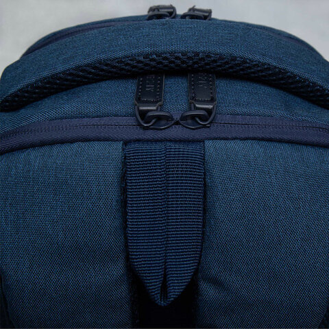 Рюкзак GRIZZLY школьный, укрепленная спинка, 2 отделения, для девочек, BLUE/ORANGE, 43х27,5х16 см, RD-341-2/3