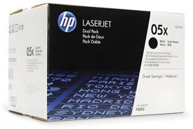 Картридж лазерный HP (CE505XD) HP LaserJet P2055, №05X, КОМПЛЕКТ 2 шт., оригинальный, ресурс 2 х 6500 страниц