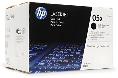 Картридж лазерный HP (CE505XD) HP LaserJet P2055, №05X, КОМПЛЕКТ 2 шт., оригинальный, ресурс 2 х 6500 страниц