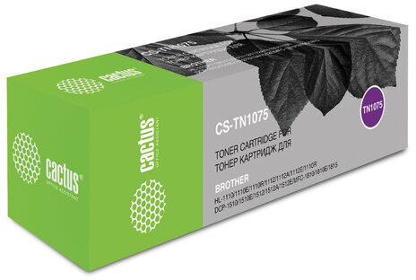 Картридж лазерный CACTUS (CS-TN1075) для BROTHER HL-1110R/DCP-1512R/MFC-1815R, ресурс 1000 стр.