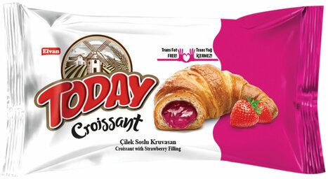Круассан TODAY с клубничной начинкой, ТУРЦИЯ, 20 шт. по 40 г, в шоу-боксе, 1379