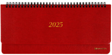 Планинг датированный 2025 305х140 мм BRAUBERG "Iguana", под кожу, красный, 115694