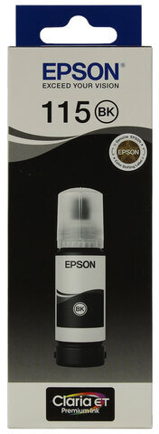 Чернила EPSON 115 (C13T07C14A) для СНПЧ L8160/L8180, черные пигментные, объем 70 мл, ОРИГИНАЛЬНЫЕ
