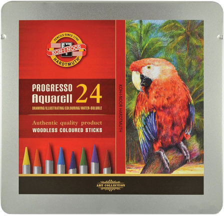 Карандаши цветные акварельные художественные 24 ЦВЕТА KOH-I-NOOR "Progresso", 7,1 мм, в лаке, 8784/24, 8784024001PLRU