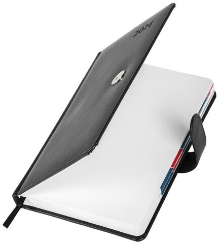 Ежедневник датированный 2024 А5 148х218 мм GALANT "Ritter", под кожу, черный, 114764