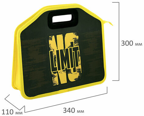 Папка-сумка ЮНЛАНДИЯ, 1 отделение, фетровые ручки, 34х30х11 см, No limit, 272206