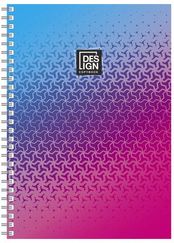 Тетрадь А4, 80 л., ПЗБМ, гребень, клетка, фольга, TWIN лак, "Градиент" (4 вида), 028160