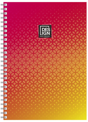 Тетрадь А4, 80 л., ПЗБМ, гребень, клетка, фольга, TWIN лак, "Градиент" (4 вида), 028160