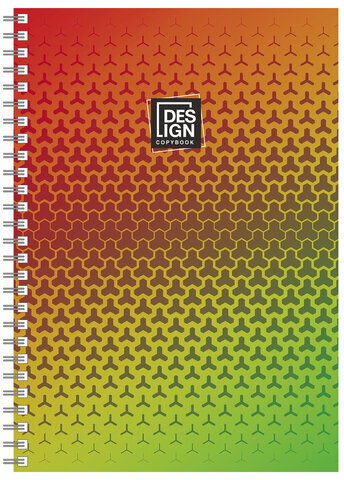 Тетрадь А4, 80 л., ПЗБМ, гребень, клетка, фольга, TWIN лак, "Градиент" (4 вида), 028160