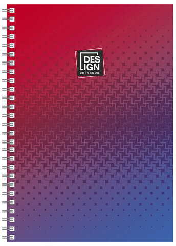 Тетрадь А4, 80 л., ПЗБМ, гребень, клетка, фольга, TWIN лак, "Градиент" (4 вида), 028160