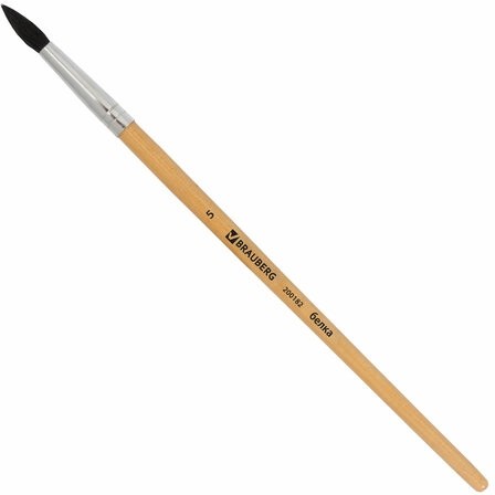 Кисть BRAUBERG, белка, круглая, № 5, 200182