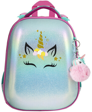 Ранец BRAUBERG SHINY, 2 отделения, с брелком, "Magic unicorn", 38х28х14 см, 270694