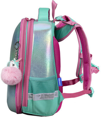 Ранец BRAUBERG SHINY, 2 отделения, с брелком, "Magic unicorn", 38х28х14 см, 270694