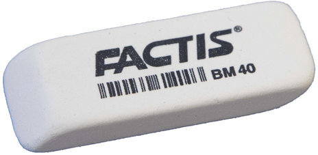 Ластик FACTIS BM 40 (Испания), 52х20х7 мм, белый, прямоугольный, скошенные края, CNFBM40