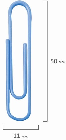 Скрепки большие 50 мм, цветные, 50 шт., в картонной коробке, BRAUBERG, 221533