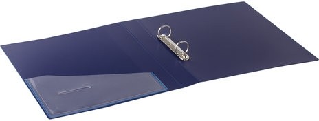 Папка на 2 кольцах BRAUBERG "Contract", 35 мм, синяя, до 270 листов, 0,9 мм, 221792