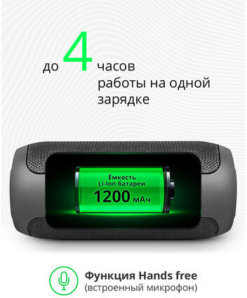 Колонка портативная DEFENDER Enjoy S700, 2.0, 10 Вт, Bluetooth, FM-тюнер, USB, microUSB, micro SD, черная, 65701 