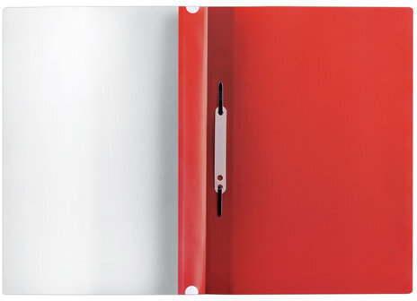 Скоросшиватель пластиковый с перфорацией BRAUBERG, А4, 140/180 мкм, красный, 226582