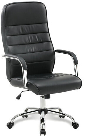 Кресло офисное BRABIX "Stark EX-547", экокожа, хром, черное, 531948