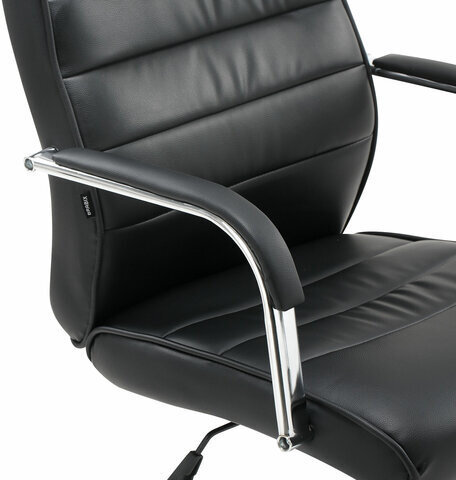 Кресло офисное BRABIX "Stark EX-547", экокожа, хром, черное, 531948