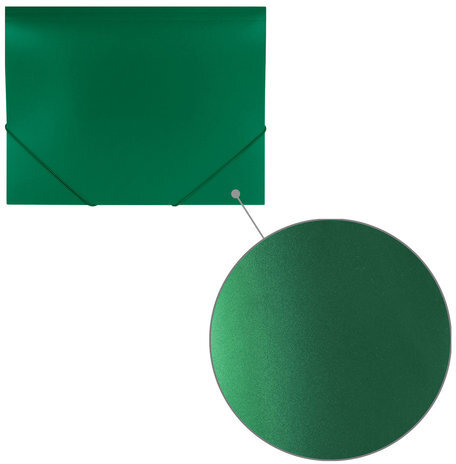 Папка на резинках BRAUBERG "Office", зеленая, до 300 листов, 500 мкм, 227710