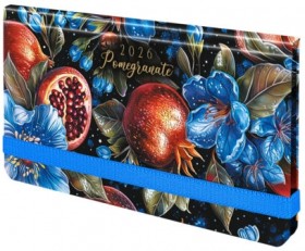 Еженедельник датированный 2026 с резинкой 171х93 мм, BRAUBERG, твердый, УФ-ЛАК, 64 л., &quot;Гранат&quot;, 117351