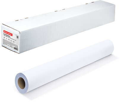 Рулон для плоттера, 594 мм х 45 м х втулка 50,8 мм, 90 г/м2, белизна CIE 146%, BRAUBERG, 110629
