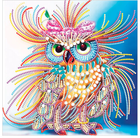 Картина стразами (алмазная мозаика) сияющая 30х30 см, ОСТРОВ СОКРОВИЩ "Королевская сова", без подрамника, 662447