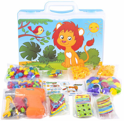 Конструктор с шуруповертом РАЗВИВАЮЩИЙ 247 деталей, BRAUBERG KIDS, 665204