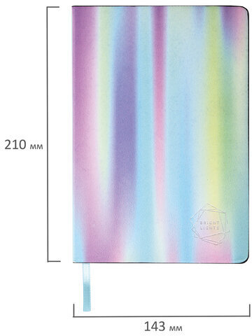 Блокнот А5 (143x210 мм), BRAUBERG VISTA "Gradient", под кожу, гибкий, срез фольга, 80 л., 112083