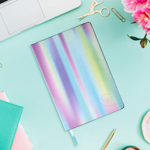 Блокнот А5 (143x210 мм), BRAUBERG VISTA "Gradient", под кожу, гибкий, срез фольга, 80 л., 112083