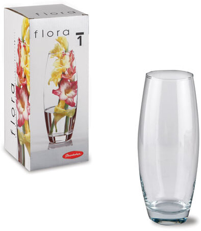 Ваза "Flora", овальная, высота 26 см, стекло, PASABAHCE, 43966