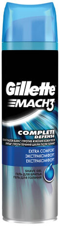 Гель для бритья 200 мл, GILLETTE (Жиллет) Mach3, "Успокаивающий кожу", для мужчин
