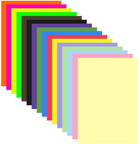 Картон цветной А4 ТОНИРОВАННЫЙ В МАССЕ, 48 листов 16 цветов (+ неон), склейка, 180 г/м2, BRAUBERG, 113507