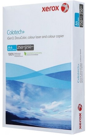 Бумага для цветной лазерной печати А4, 250 г/м2, 250 л., XEROX COLOTECH+, Австрия, 161% CIE, 003R94671