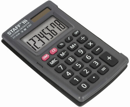 Калькулятор карманный STAFF STF-6248 (104х63 мм), 8 разрядов, двойное питание, 250284