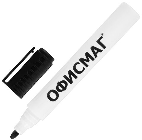 Маркеры стираемые для белой доски НАБОР 4 ЦВЕТА, ОФИСМАГ, круглый наконечник, 3 мм, 152222