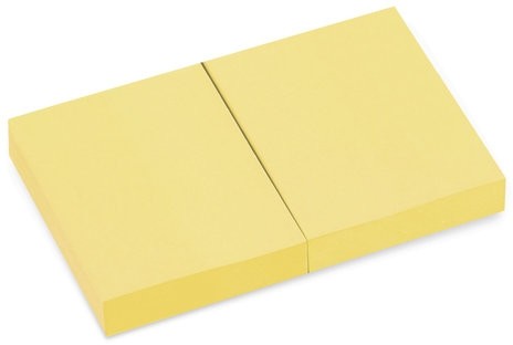 Блок самоклеящийся (стикеры) BRAUBERG, ПАСТЕЛЬНЫЙ, 38х51 мм, 100 листов, КОМПЛЕКТ 2 штуки, желтый, 122688