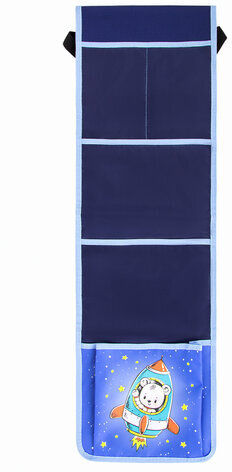 Кармашки-органайзер в шкафчик для детского сада ЮНЛАНДИЯ на резинке, 5 карманов, 21х68 см, &quot;Bear&quot;, 270412