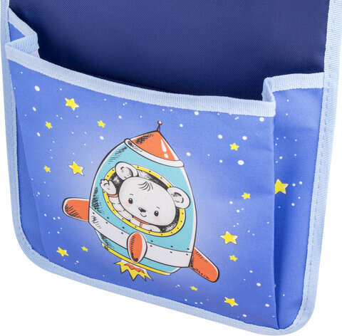 Кармашки-органайзер в шкафчик для детского сада ЮНЛАНДИЯ на резинке, 5 карманов, 21х68 см, "Bear", 270412