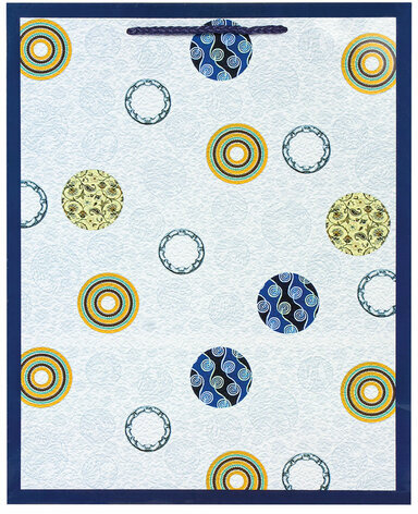 Пакет подарочный 26x12,7x32,4 см, ЗОЛОТАЯ СКАЗКА "Кольца и круги", ламинированный, 606602